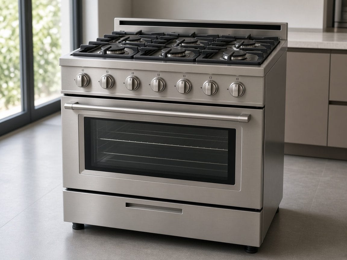 Foto ilustrativa de Cocina a gas 4 hornallas con horno.