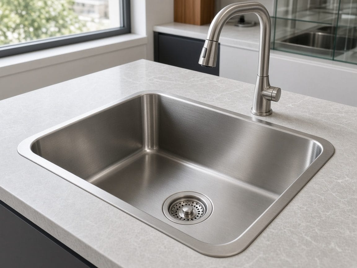 Illustrative photo of Pileta de cocina acero inoxidable.