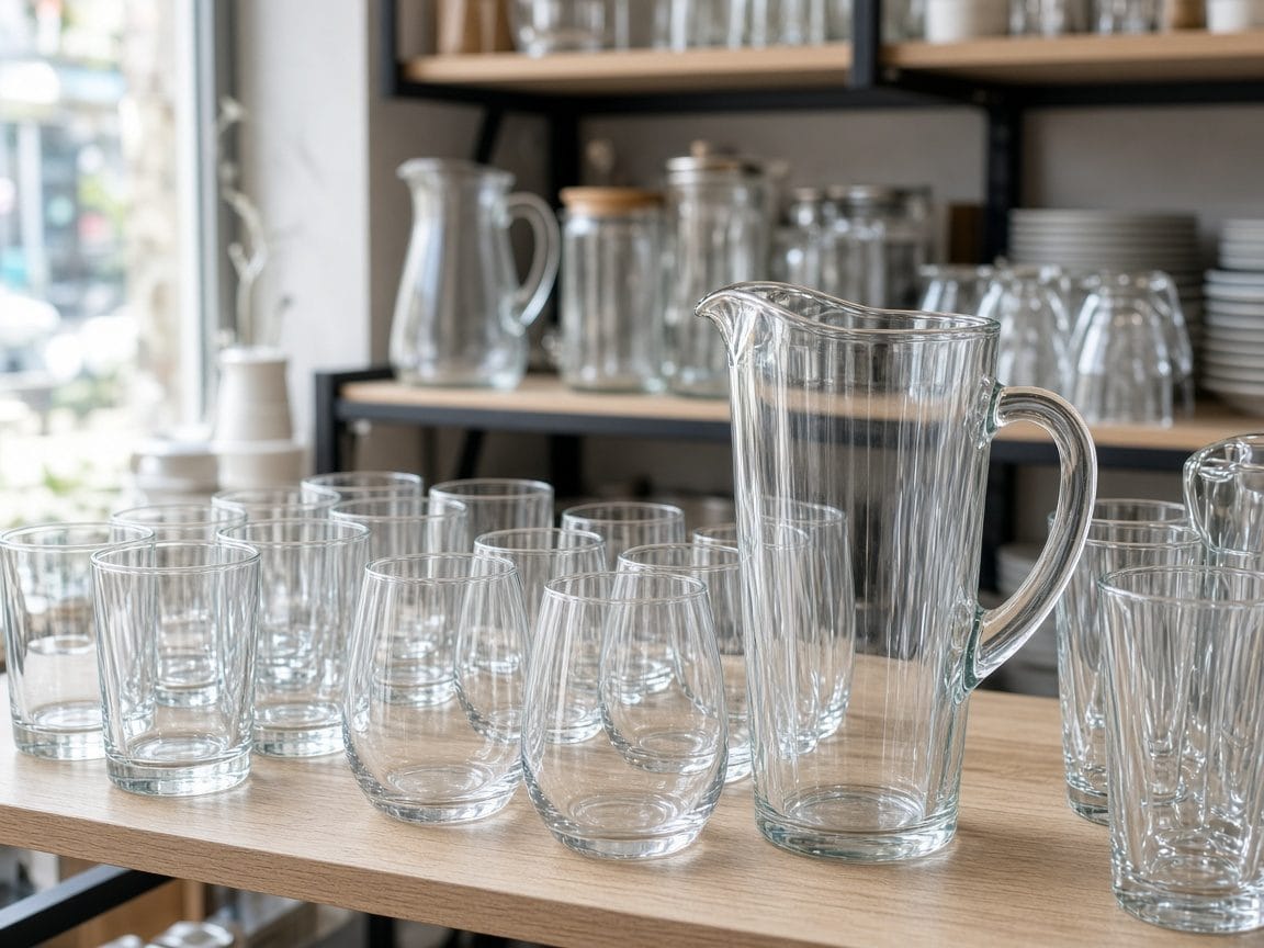 Illustrative photo of Vasos y jarra.